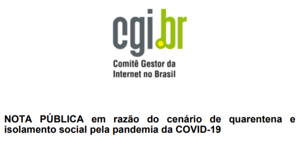NOTA PÚBLICA em razão do cenário de quarentena e isolamento social pela pandemia da COVID-19